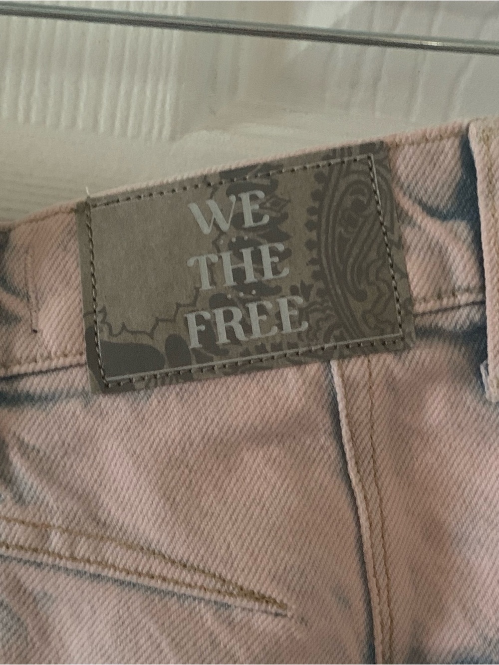 WE THE FREE Lucky You Barrel Stonewashed Pastel Pink Jeans•Mid-Rise• 25 S • NWT - Picture 9 of 14